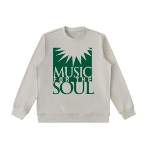 Music for the Soul — Green Logo Sweatshirt - Light Gray, XS
