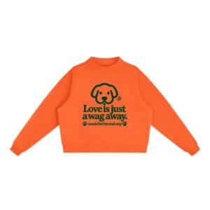 Love Is Just a Wag Away — Fleece Sweatshirt - Orange, L