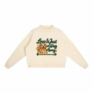 Love Is Just a Wag Away — Fleece Sweatshirt - Cream Apricot, S