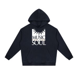 Music for the Soul — White & Gold Logo Hoodie - Navy Blue, 2XL