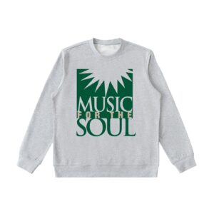 Music for the Soul — Green Logo Sweatshirt - Flower Gray, M