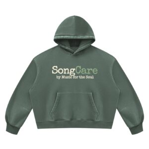 SongCare Wear — Vintage Wash Fleece Hoodie - Washed Green, 2XL