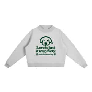Love Is Just a Wag Away — Fleece Sweatshirt - Flower Gray, M