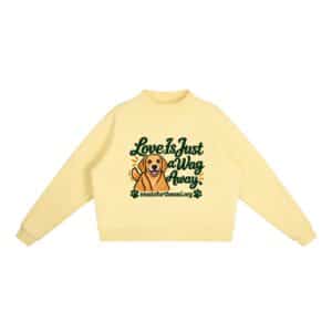 Love Is Just a Wag Away — Fleece Sweatshirt - Yellow, M
