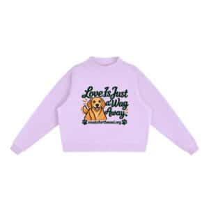 Love Is Just a Wag Away — Fleece Sweatshirt - Light Purple, M