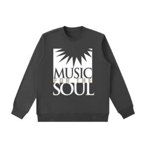 Music for the Soul — White & Gold Logo Sweatshirt - Dark Gray, L