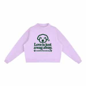 Love Is Just a Wag Away — Fleece Sweatshirt - Light Purple, S