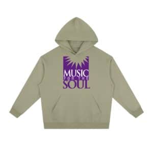 Music for the Soul — Purple Logo Hoodie - Gray Green, M