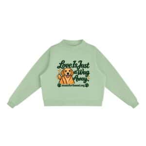 Love Is Just a Wag Away — Fleece Sweatshirt - Mint Green, S