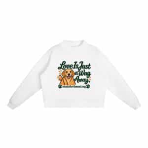 Love Is Just a Wag Away — Fleece Sweatshirt - White, S