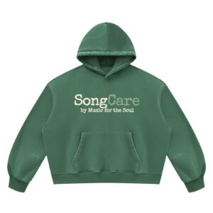 SongCare Wear — Vintage Wash Fleece Hoodie - Dark Green, S