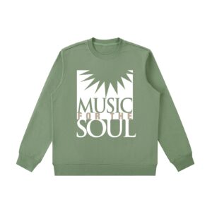 Music for the Soul — White & Gold Logo Sweatshirt - Army Green, S